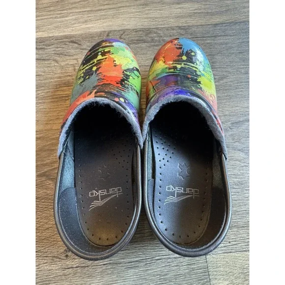Dansko Womens Professional Nurse Clogs Multicolor Rainbow Size 36 Non Slip - Picture 4 of 7
